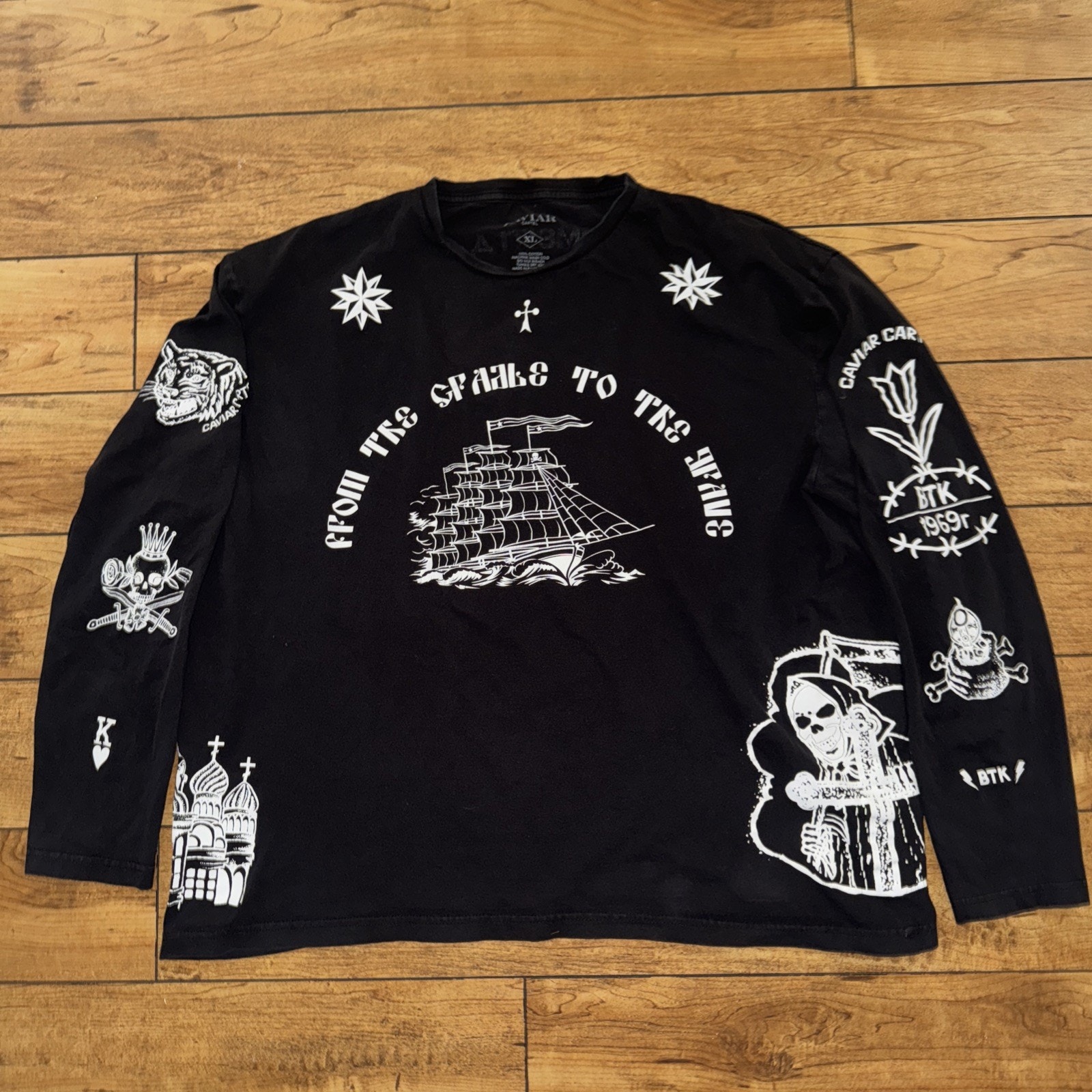 Cavier Cartel Long Sleeve T-Shirt Black Xl 23x25